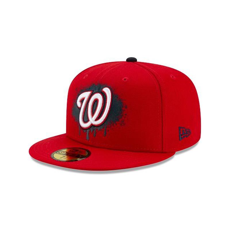 MLB Washington Nationals Drip Front 59Fifty Fitted (TCF5926) - Red New Era Caps